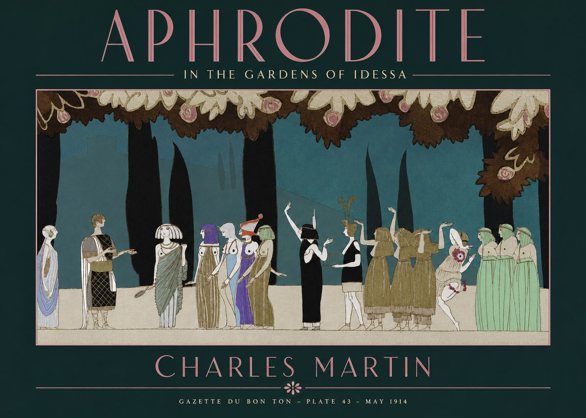 Charles Martin Aphrodite in the Gardens of Idessa No2 - Plakat