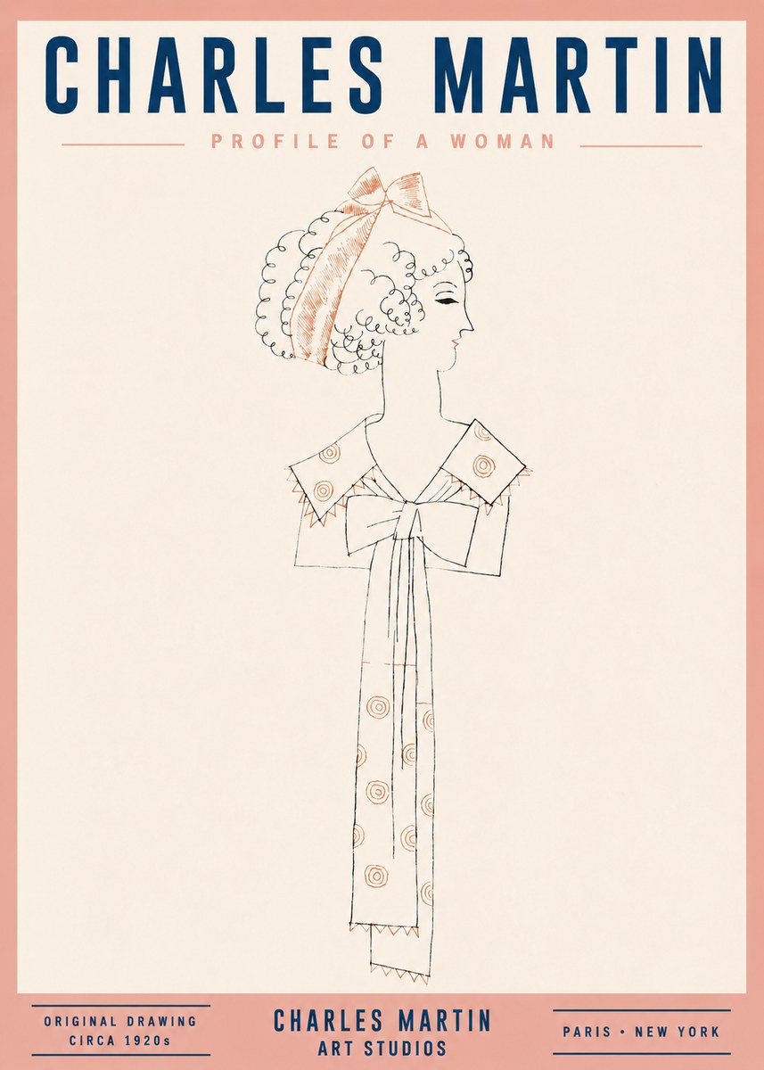 Charles Martin Profile of a Woman No2 - Plakat
