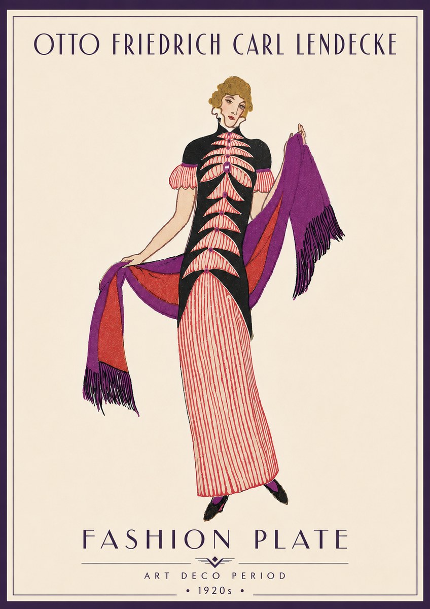 Otto Friedrich Carl Lendecke Fashion Plate I No6 - Plakat