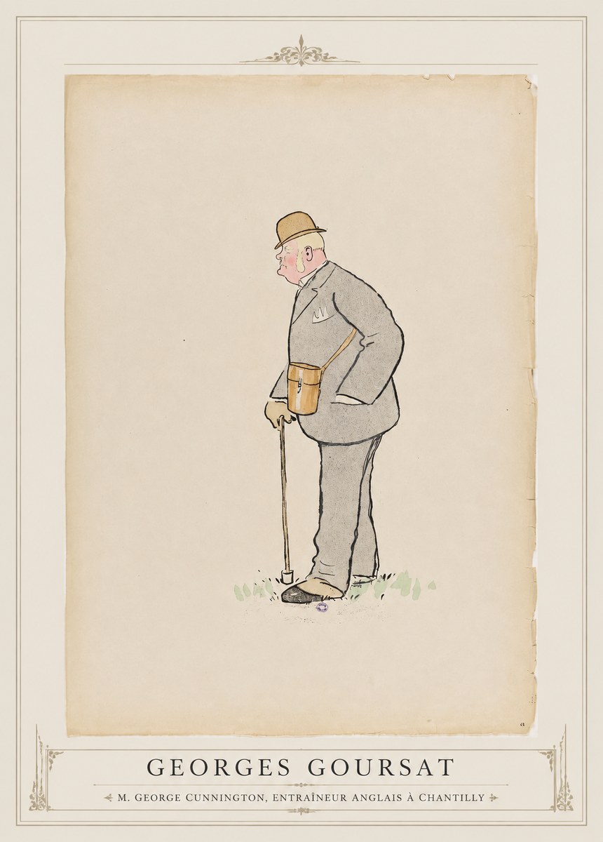 Georges Goursat M. George Cunnington, Entraîneur Anglais À Chantilly No1 - Plakat