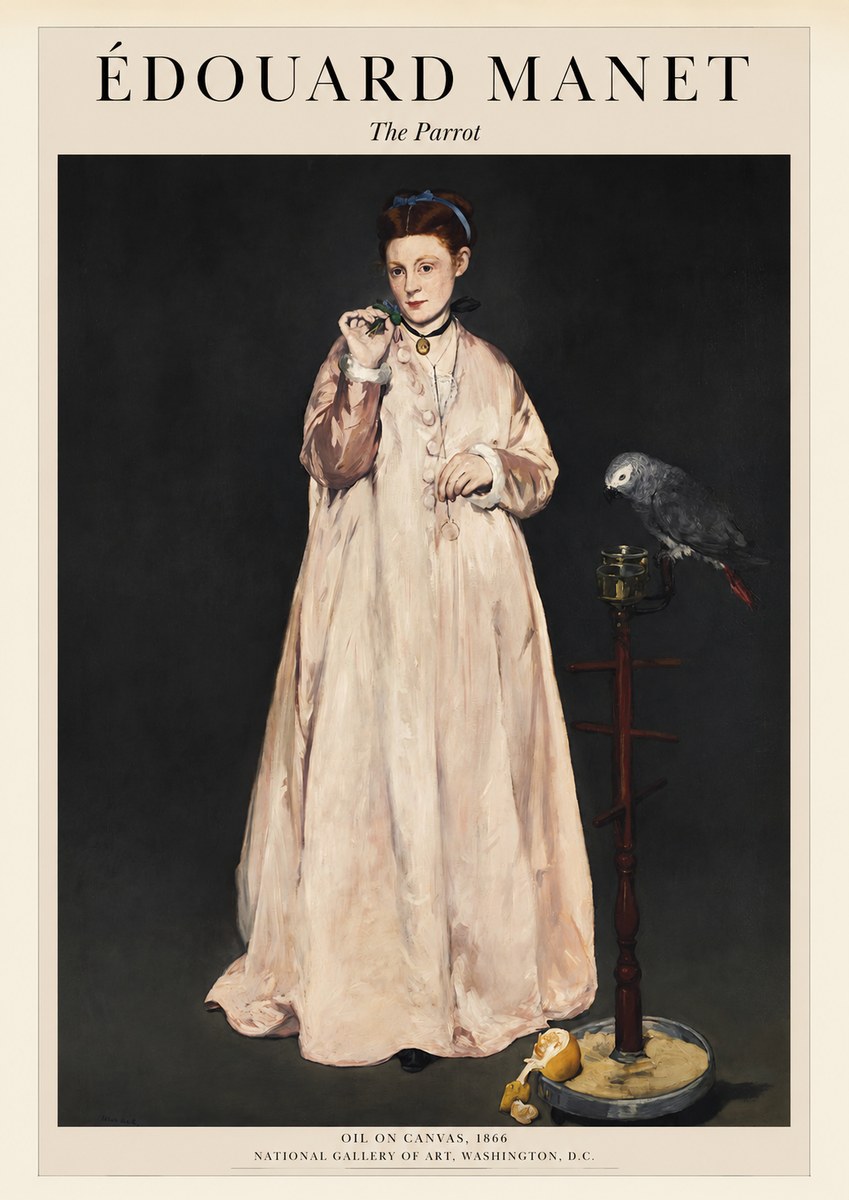 Édouard Manet The Parrot No1 - Plakat