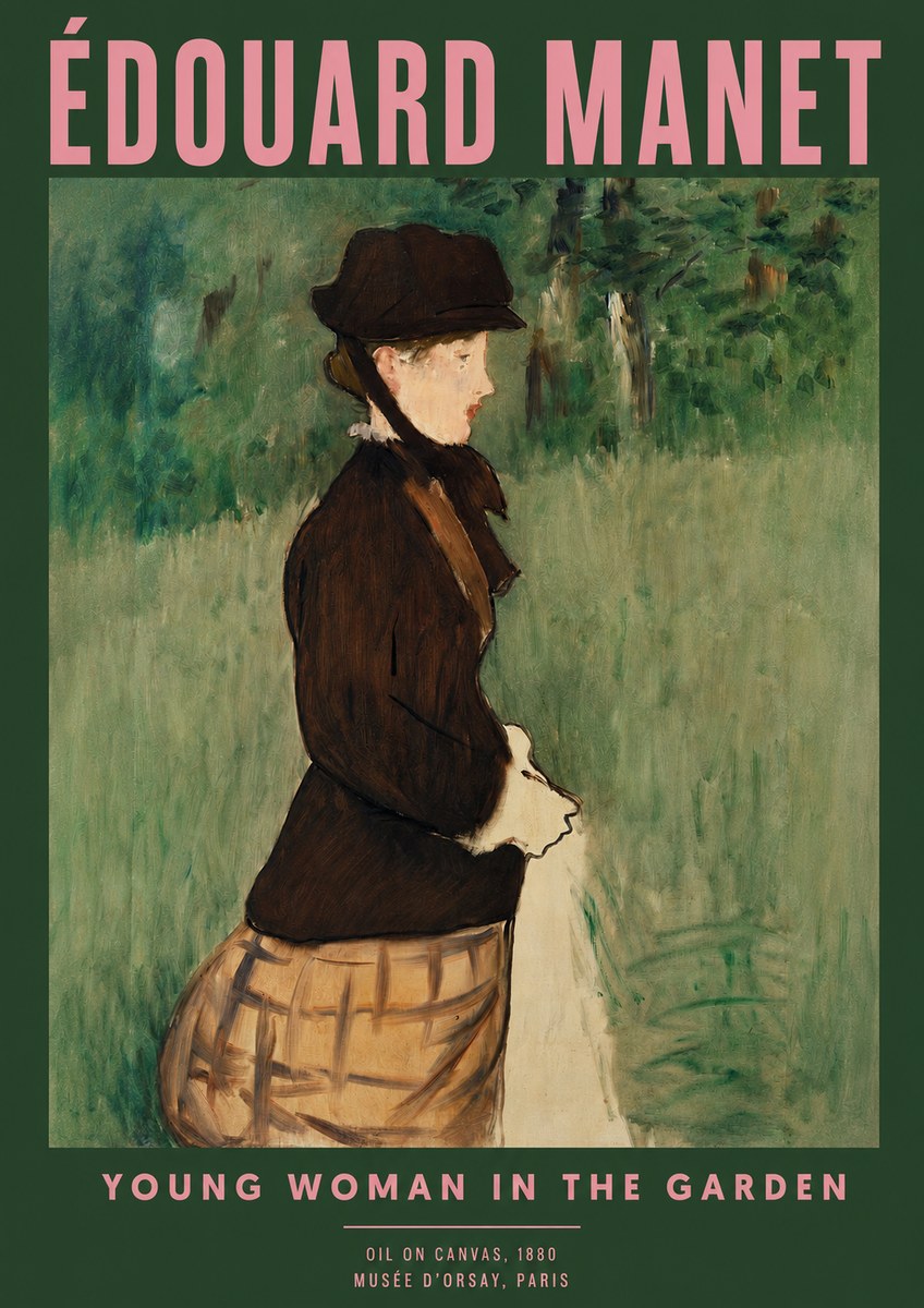 Édouard Manet Young Woman in the Garden No2 - Plakat
