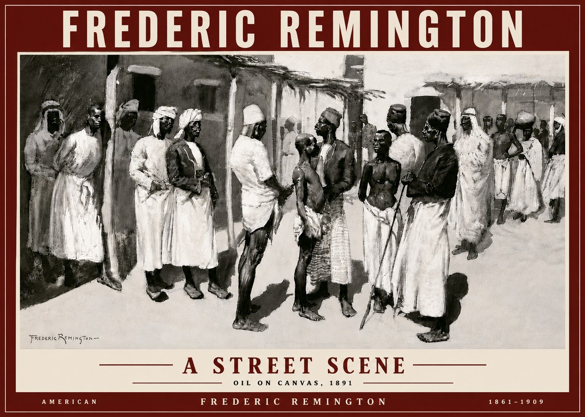 Frederic Remington A Street Scene No5 - Plakat