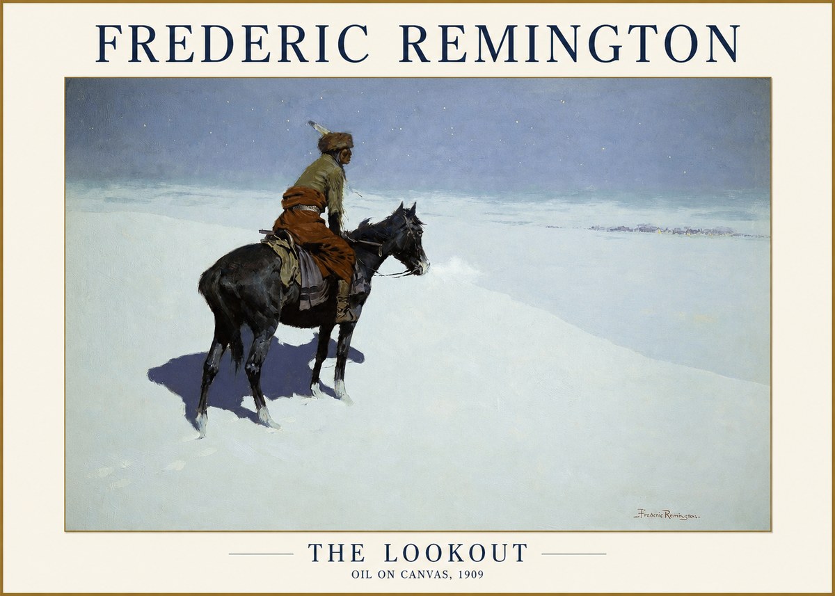 Frederic Remington The Lookout No1 - Plakat