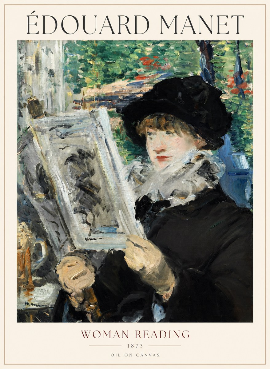Édouard Manet Woman Reading No1 - Plakat