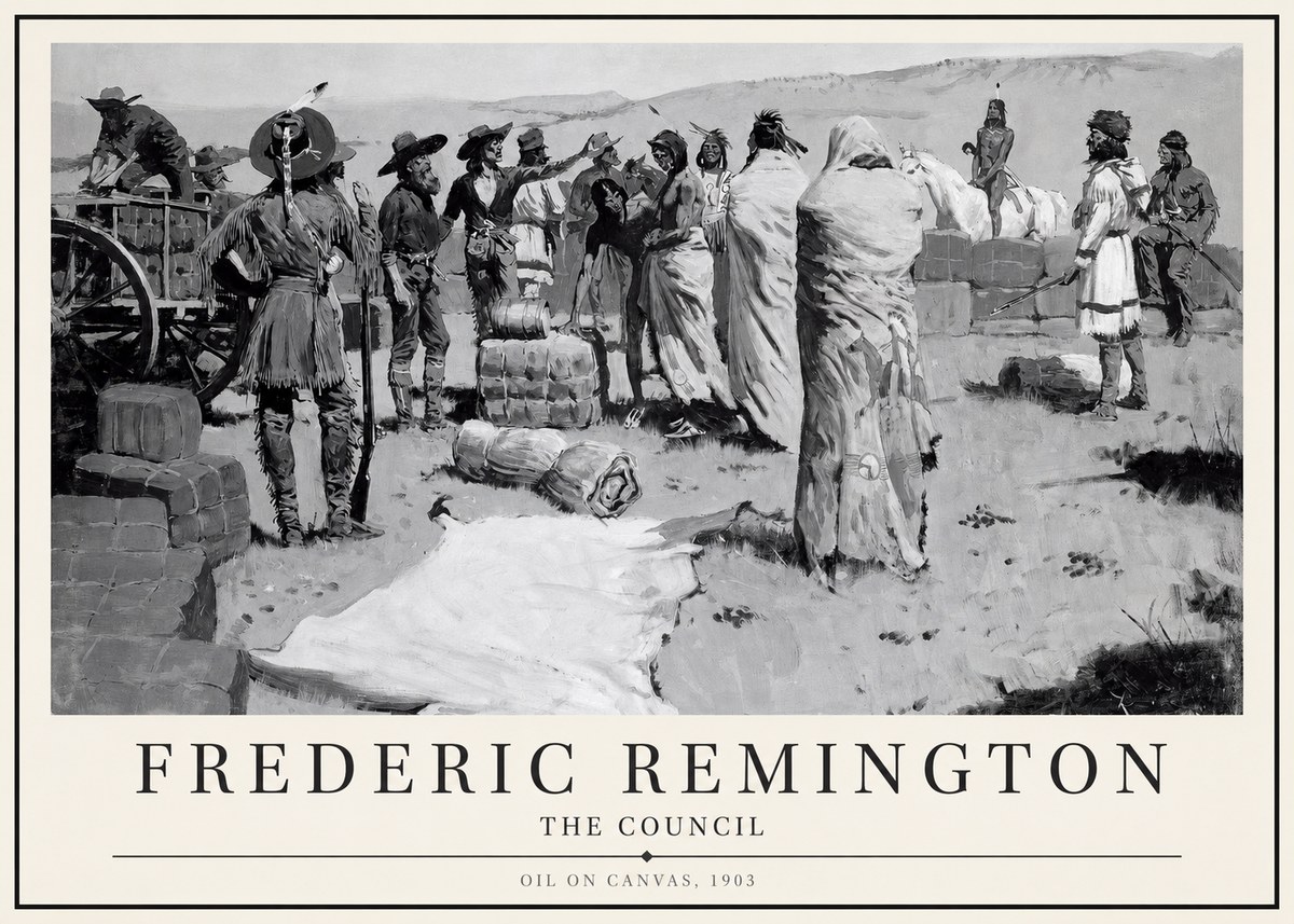 Frederic Remington The Parley No4 - Plakat