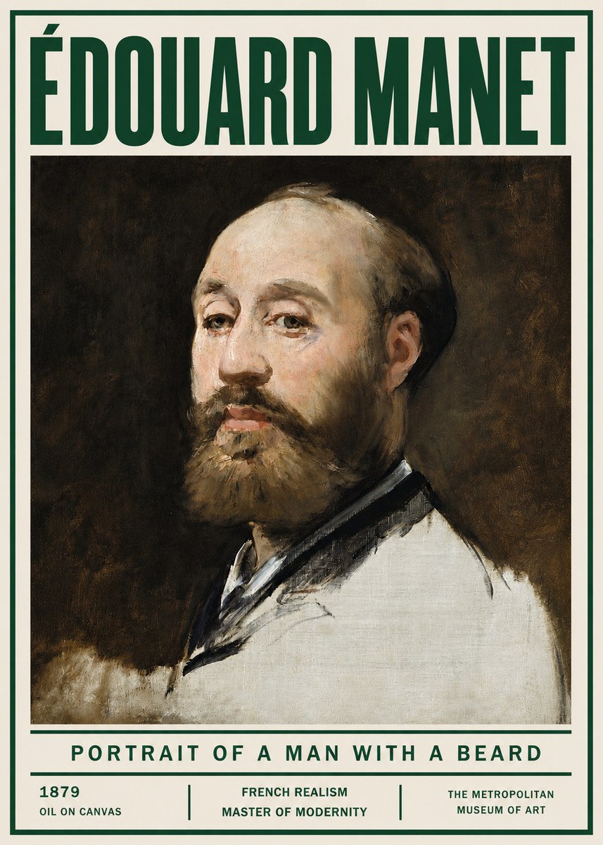 Édouard Manet Portrait of a Man with a Beard No4 - Plakat