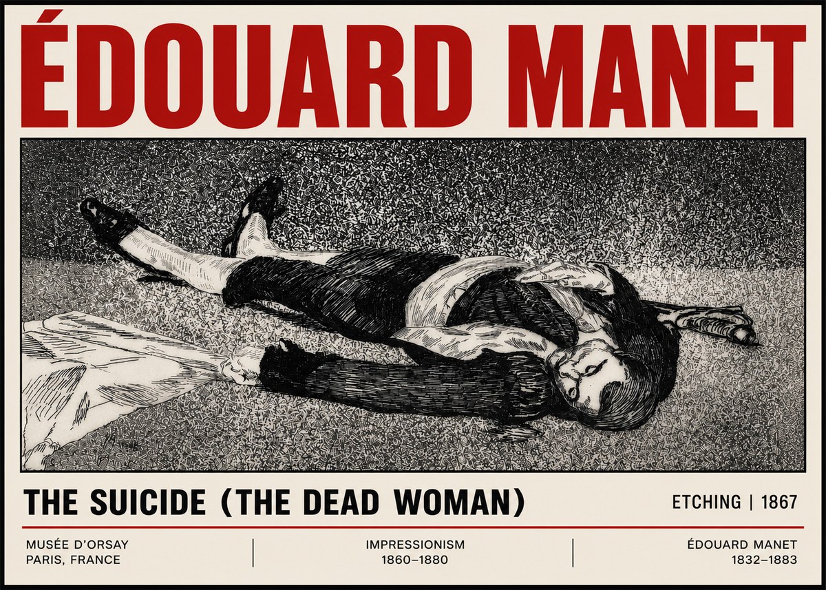 Édouard Manet The Suicide (the Dead Woman) No6 - Plakat