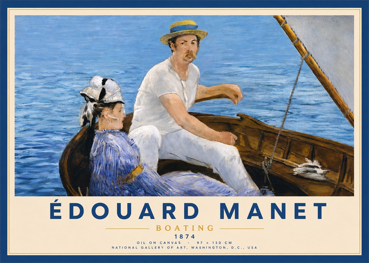 Édouard Manet Boating No4 - Plakat