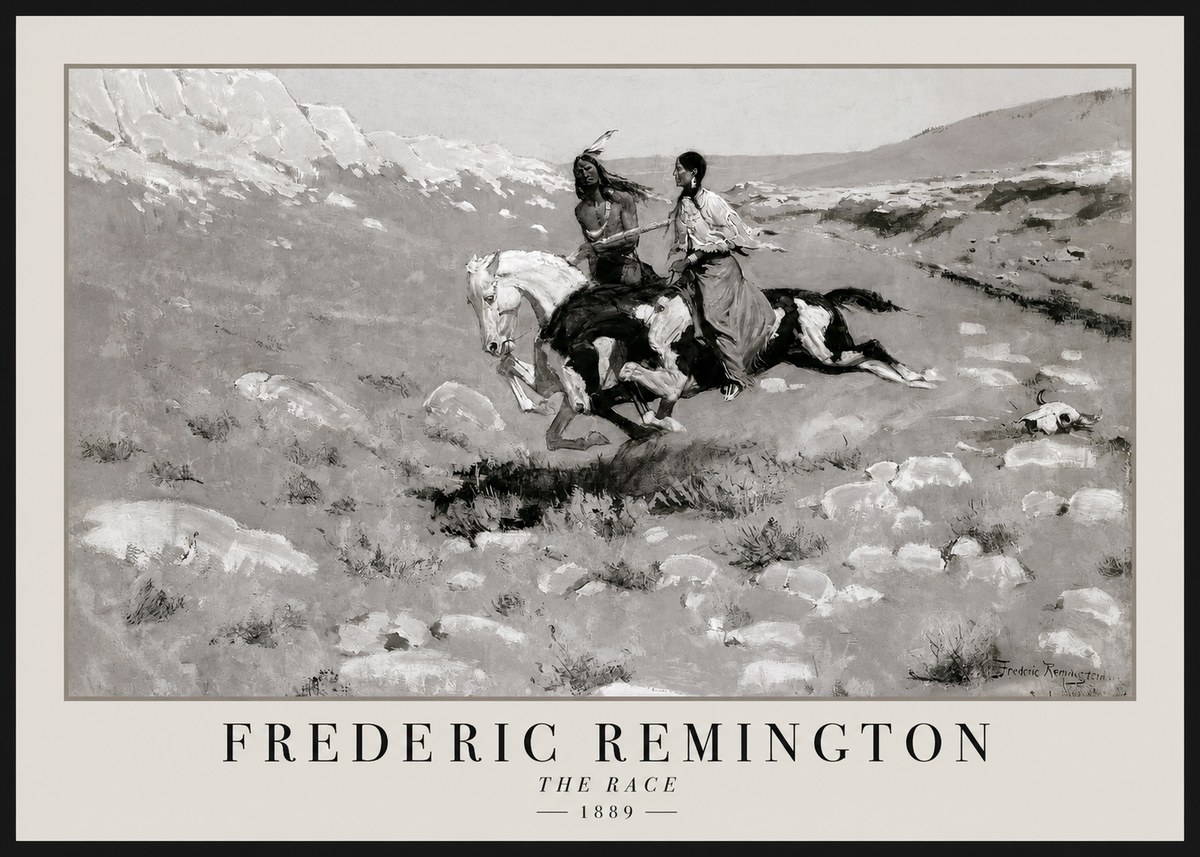 Frederic Remington The Race II No1 - Plakat