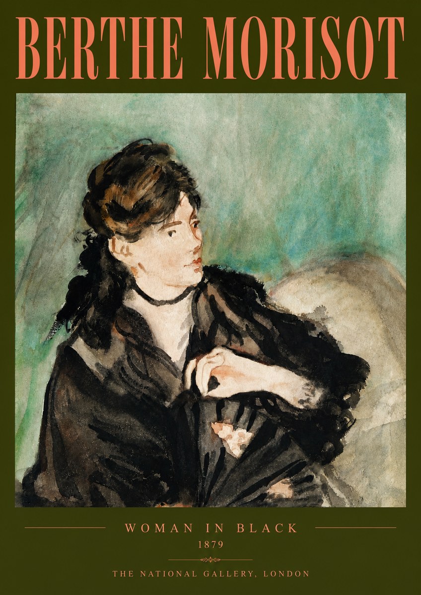 Berthe Morisot Woman in Black No5 - Plakat