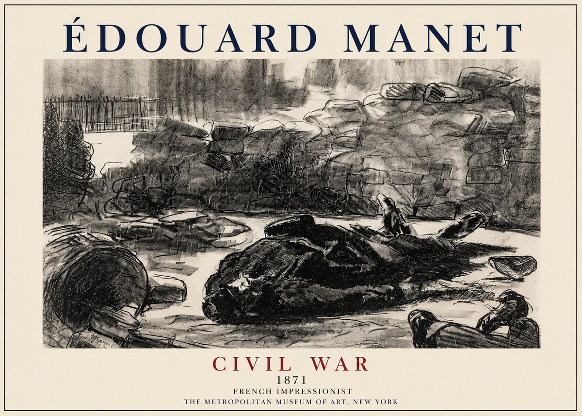 Édouard Manet Civil War No3 - Plakat