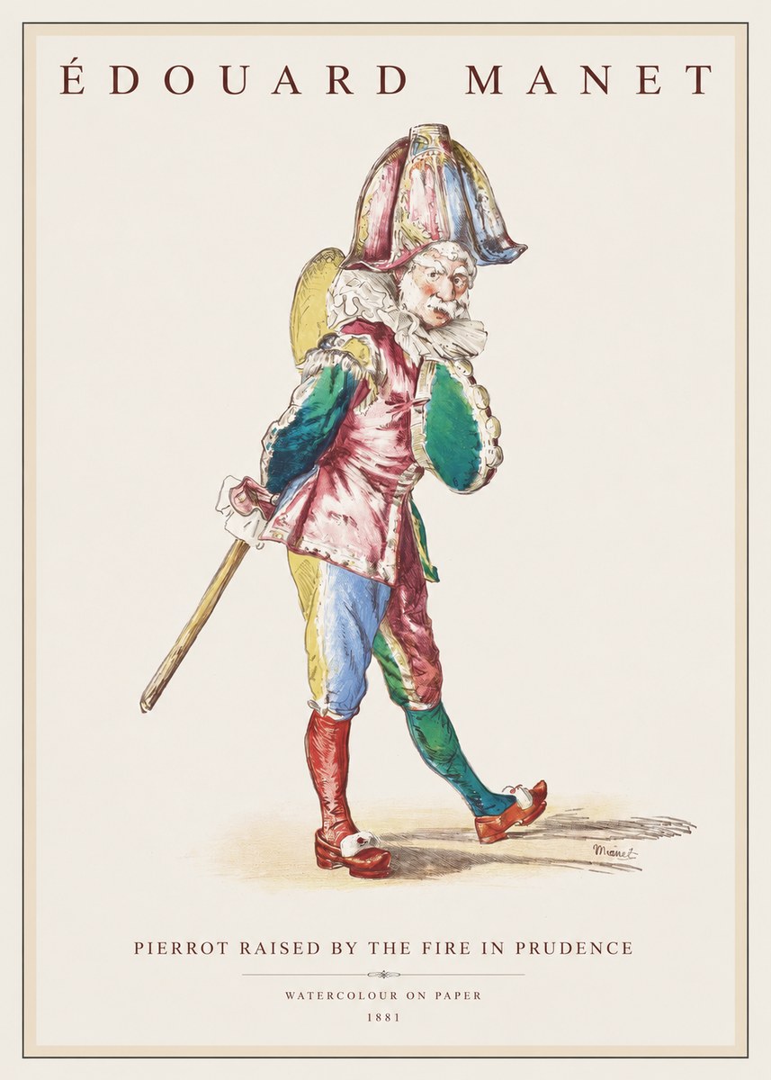 Édouard Manet Pierrot Raised by the Fire in Prudence No1 - Plakat