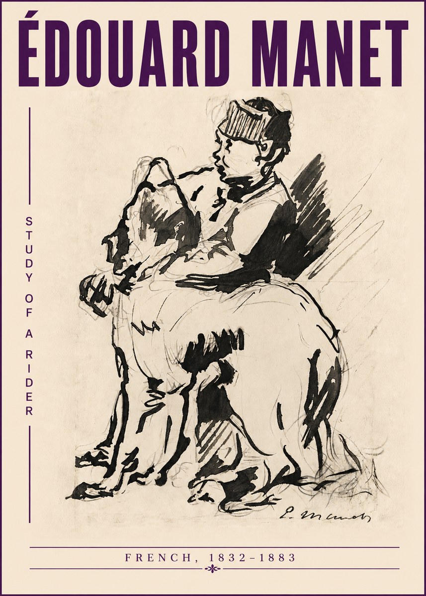 Édouard Manet Study of a Rider No5 - Plakat