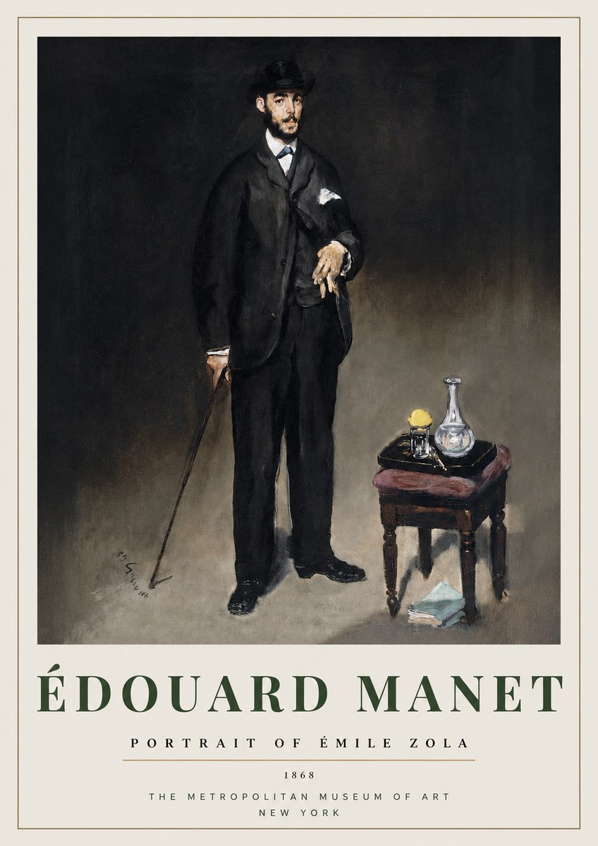 Édouard Manet Portrait of Émile Zola No3 - Plakat