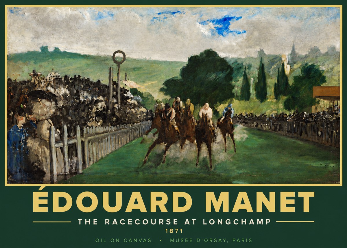 Édouard Manet The Racecourse at Longchamp No5 - Plakat