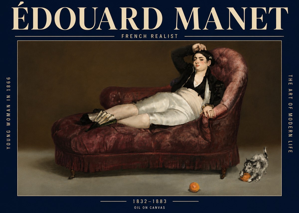Édouard Manet Young Woman in 1866 No6 - Plakat