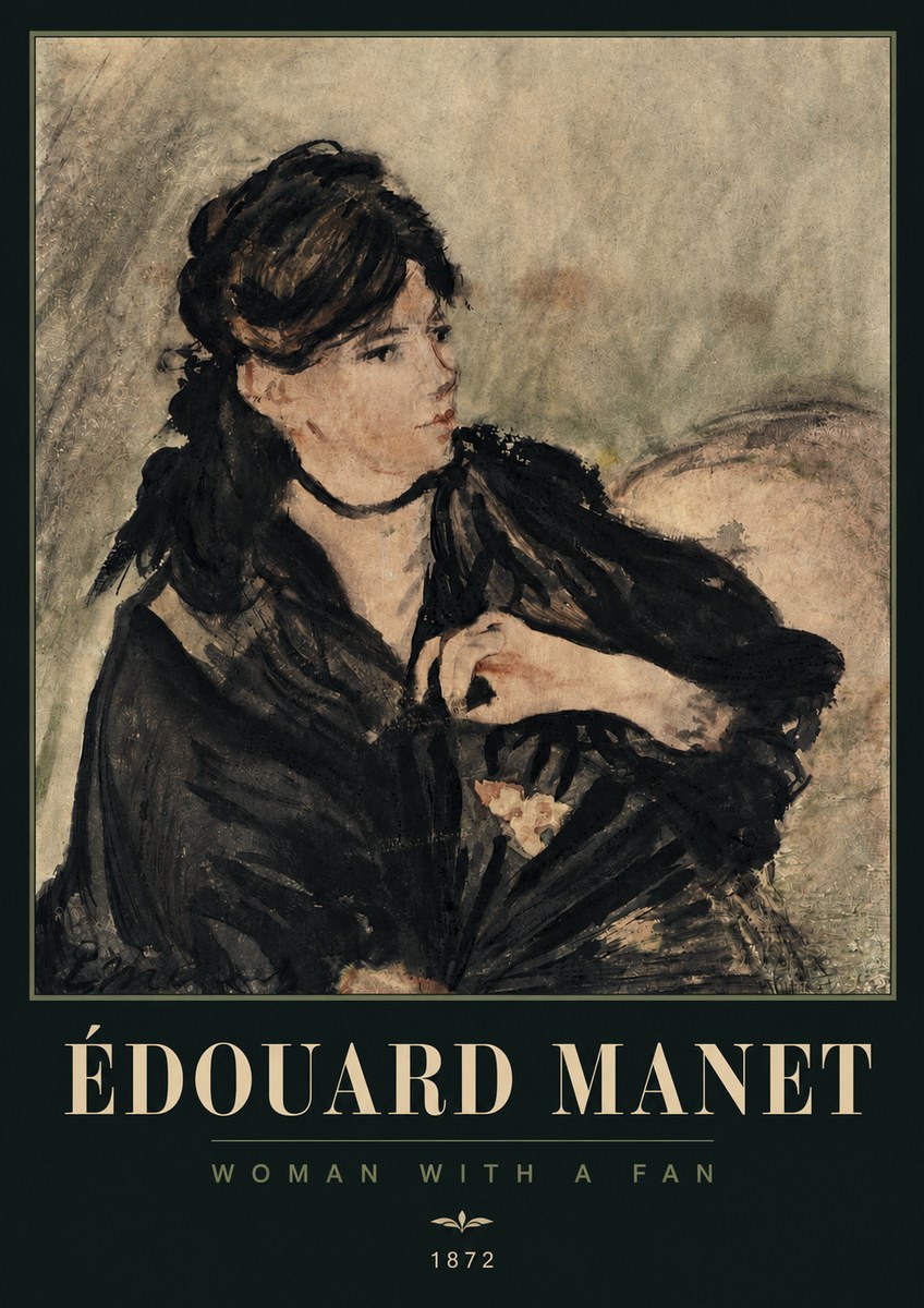 Édouard Manet Woman with a Fan No3 - Plakat