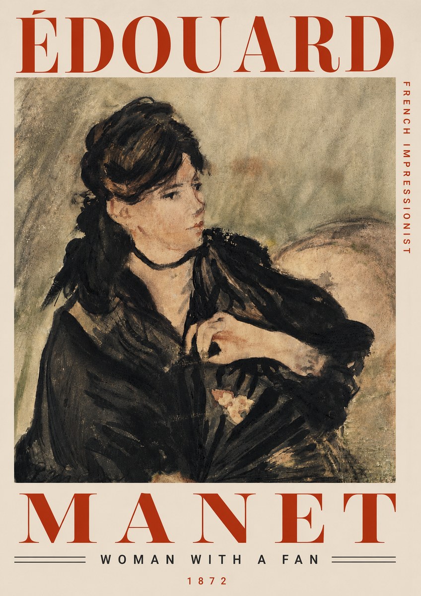 Édouard Manet Woman with a Fan No5 - Plakat