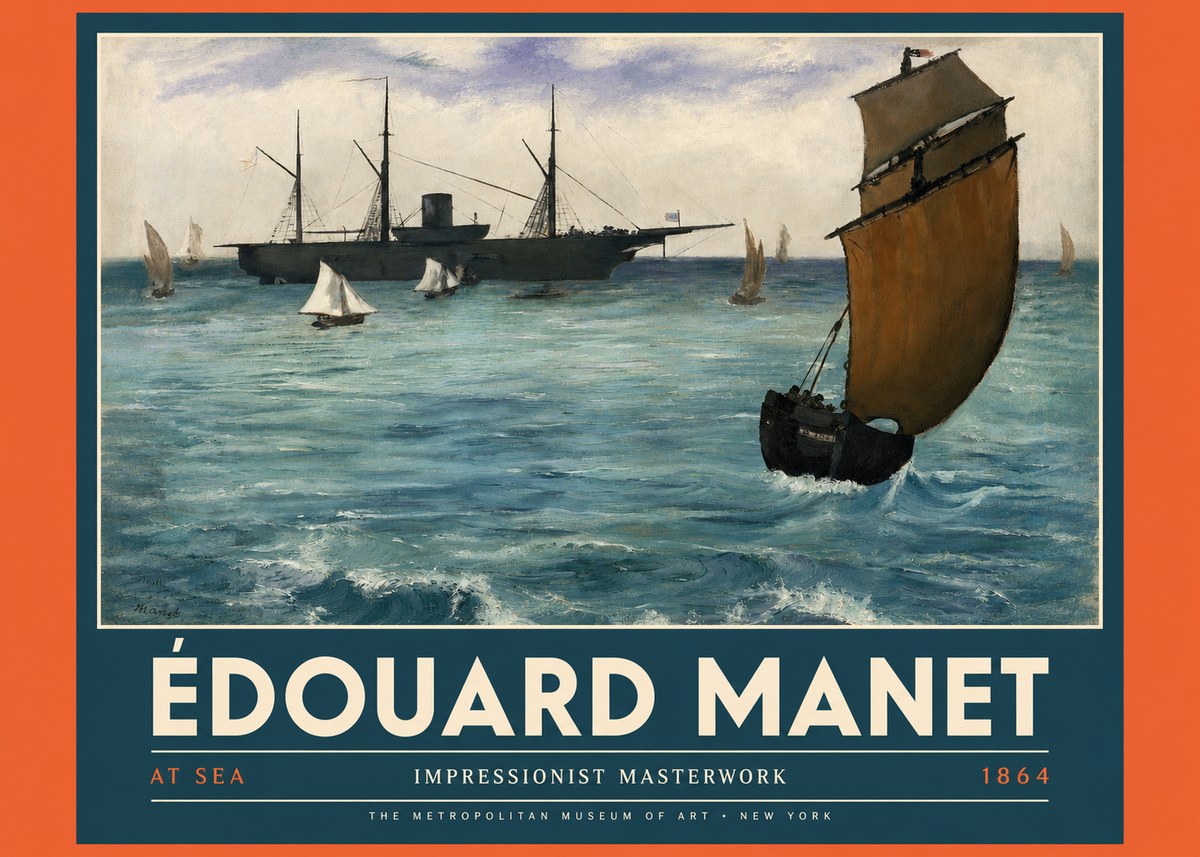 Édouard Manet At Sea No4 - Plakat