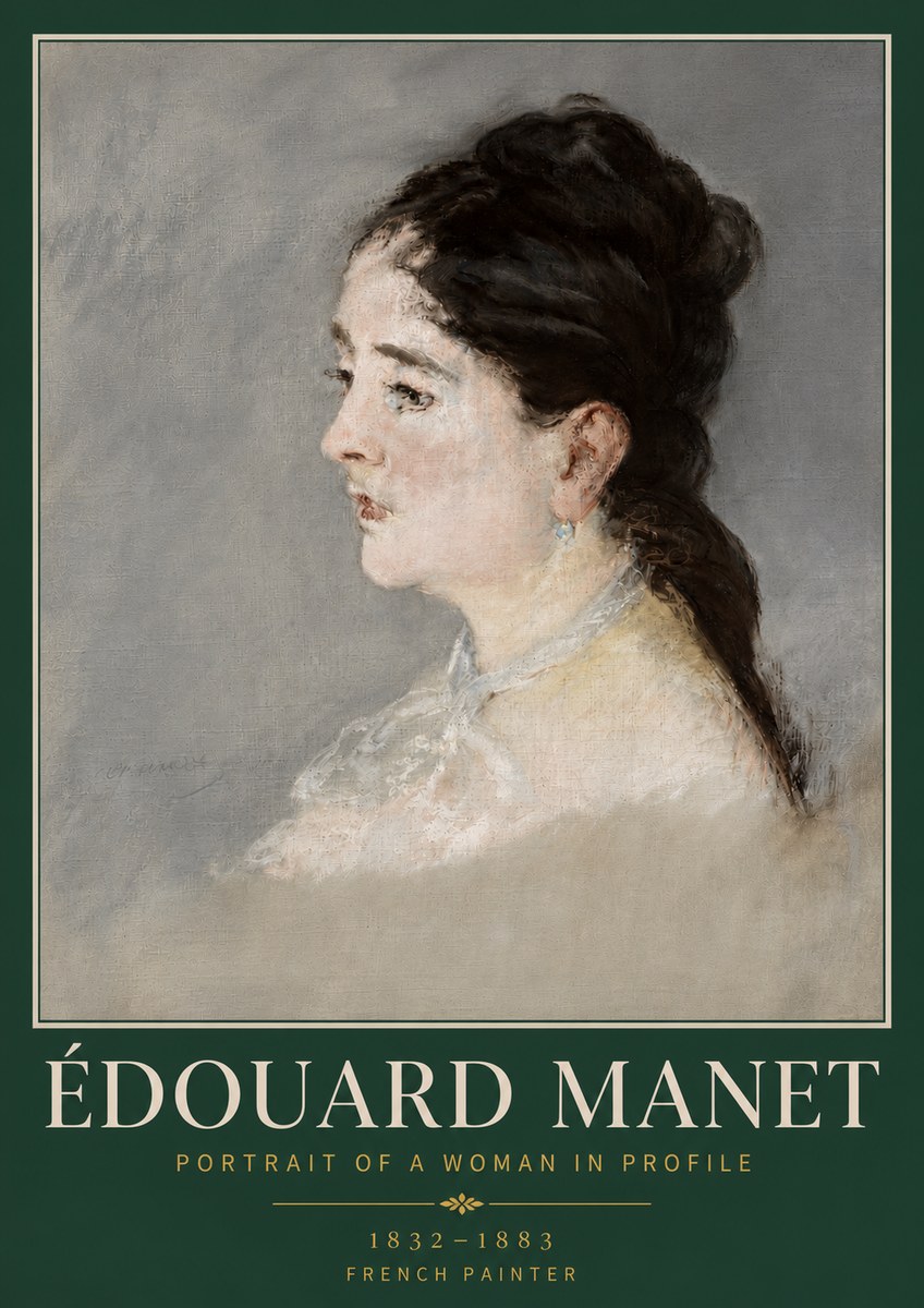 Édouard Manet Portrait of a Woman in Profile No4 - Plakat