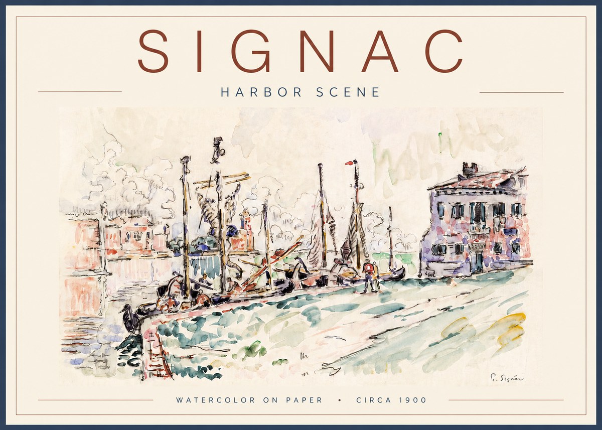 Signac Harbor Scene No3 - Plakat