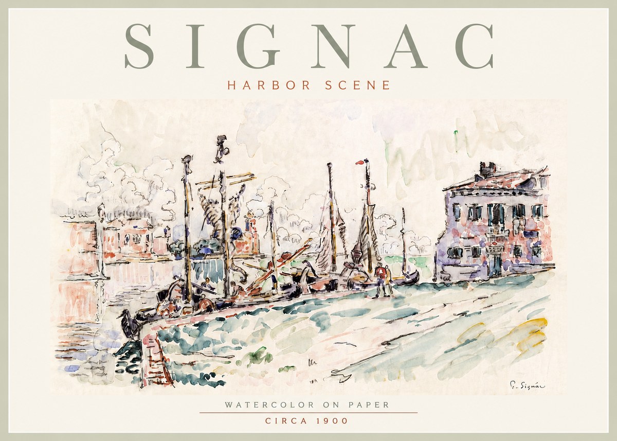 Signac Harbor Scene No6 - Plakat