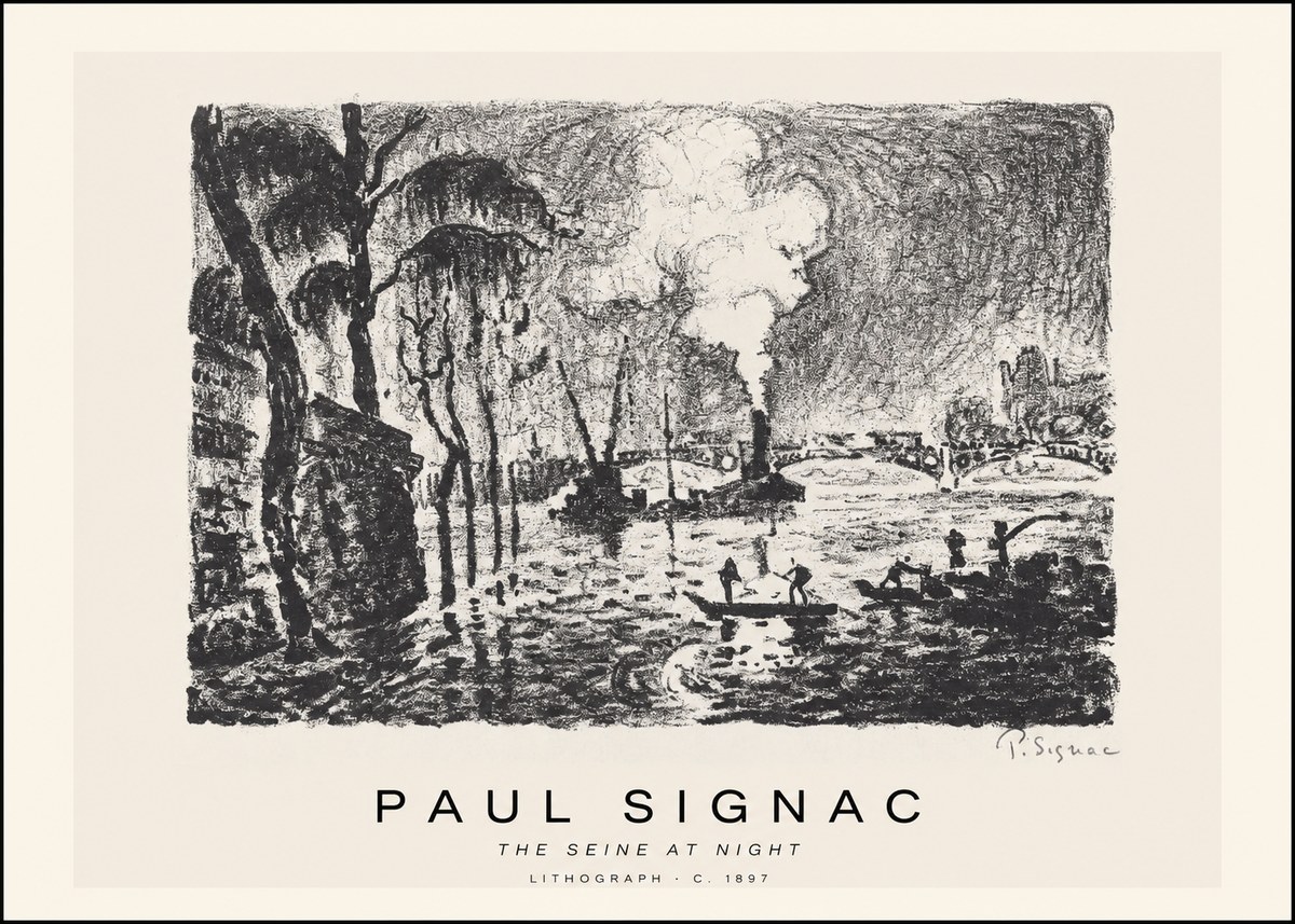 Signac The Seine at Night No1 - Plakat