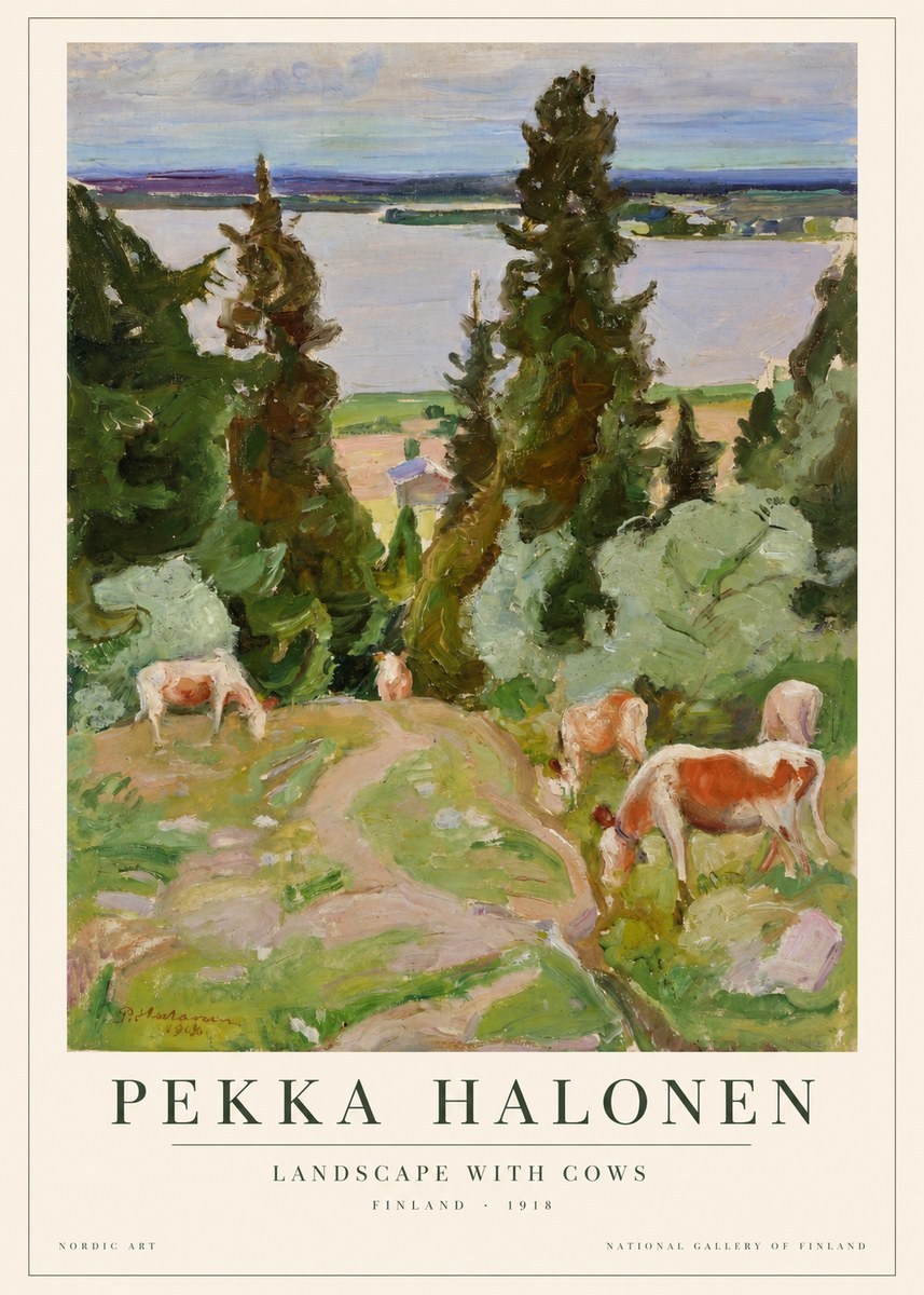 Pekka Halonen Landscape with Cows No1 - Plakat