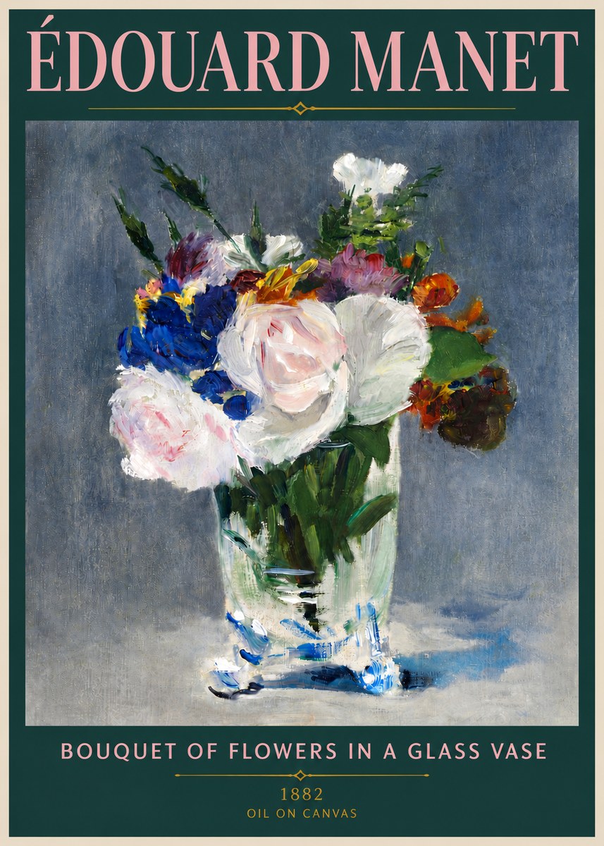 Édouard Manet Bouquet of Flowers in a Glass Vase No5 - Plakat