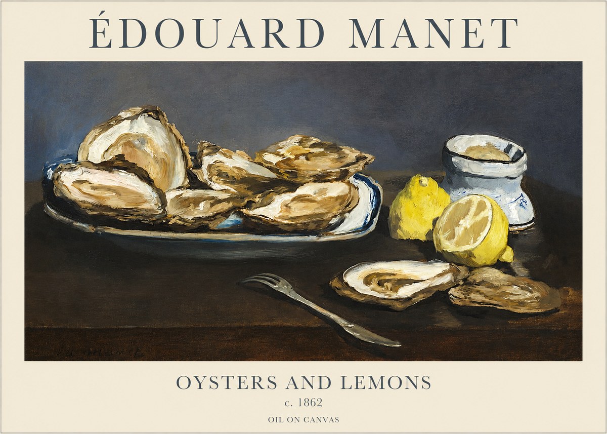 Édouard Manet Oysters and Lemons No3 - Plakat
