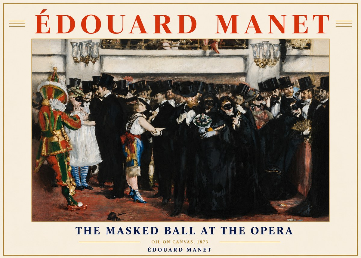 Édouard Manet The Masked Ball at the Opera No4 - Plakat