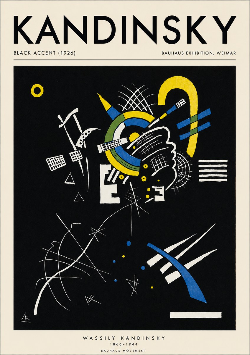 Kandinsky Black Accent (1926) No3 - Plakat