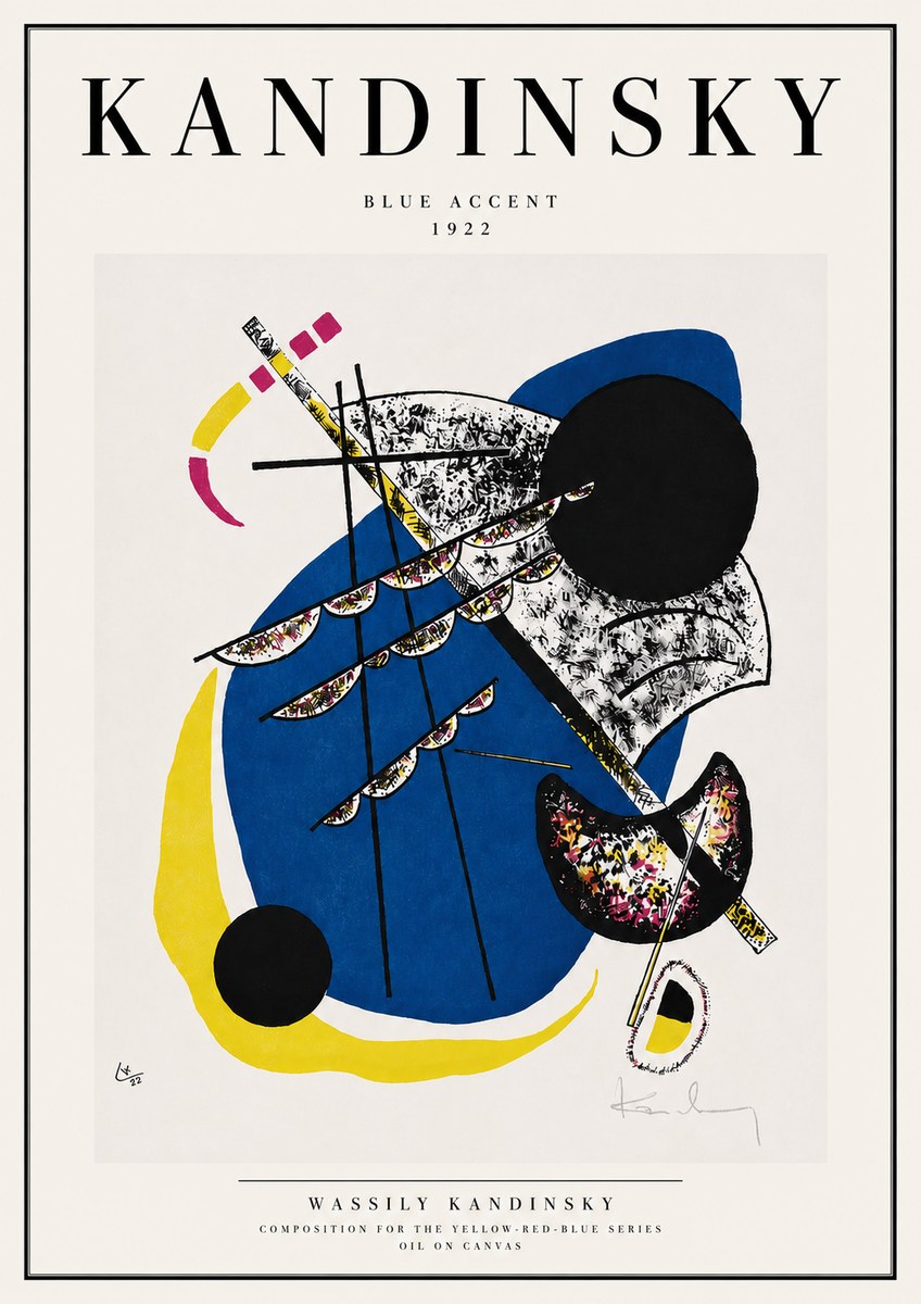 Kandinsky Blue Accent No4 - Plakat