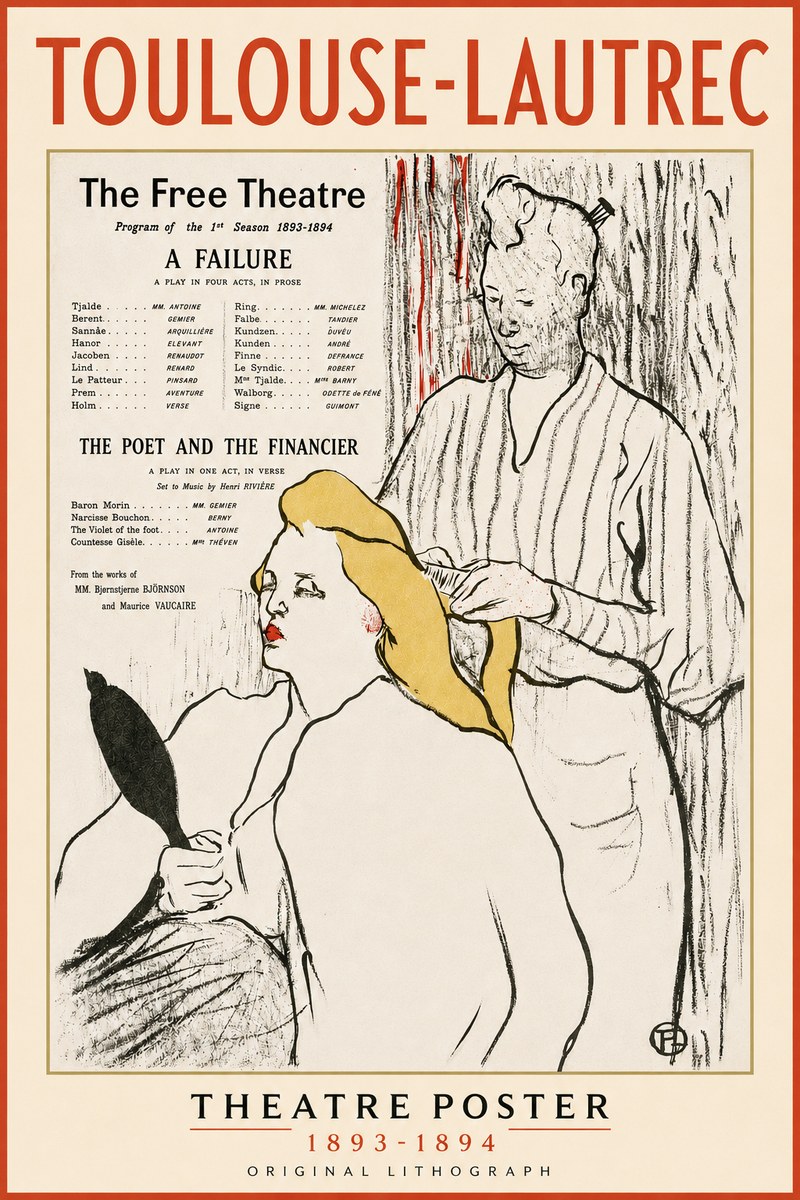 Toulouse-Lautrec Le Théâtre Libre - Une Faillite / Le Poète Et Le Financier No3 - Plakat