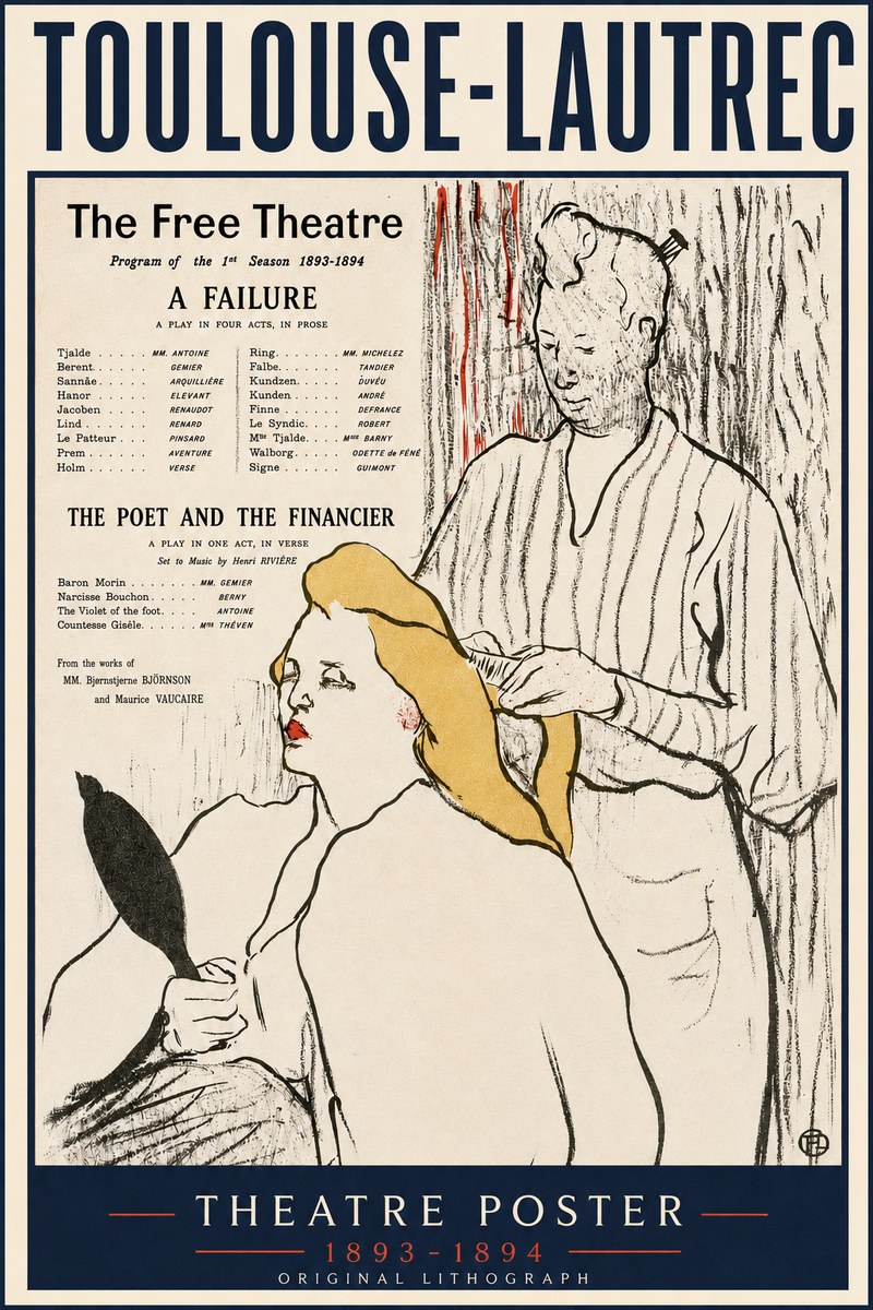 Toulouse-Lautrec Le Théâtre Libre - Une Faillite / Le Poète Et Le Financier No4 - Plakat