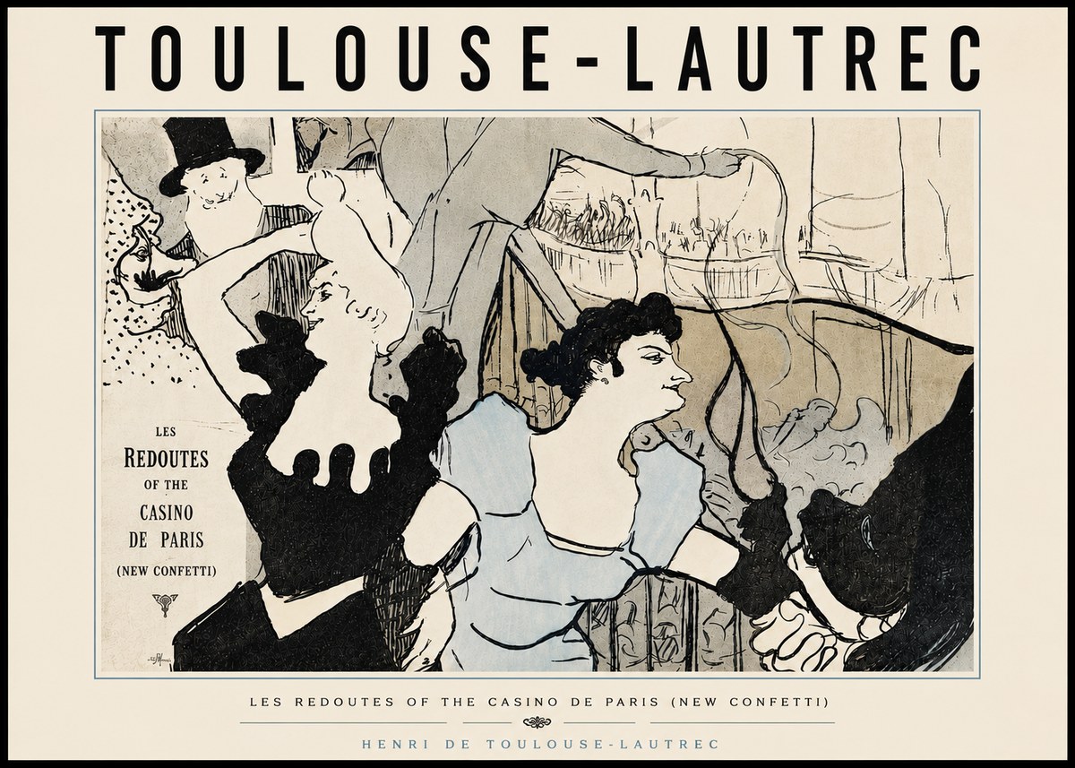 Toulouse-Lautrec Les Redoutes of the Casino De Paris (New Confetti) No5 - Plakat