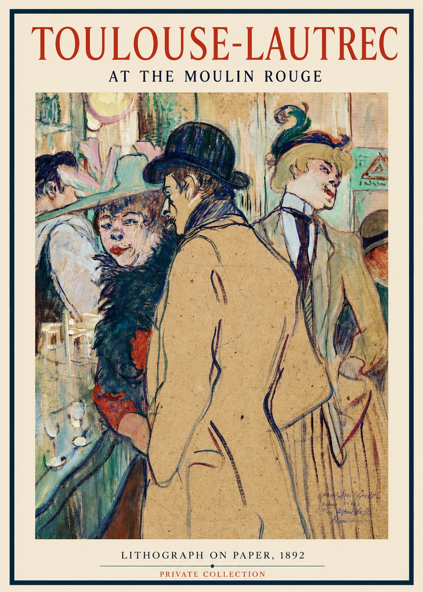 Toulouse-Lautrec At the Moulin Rouge II No2 - Plakat