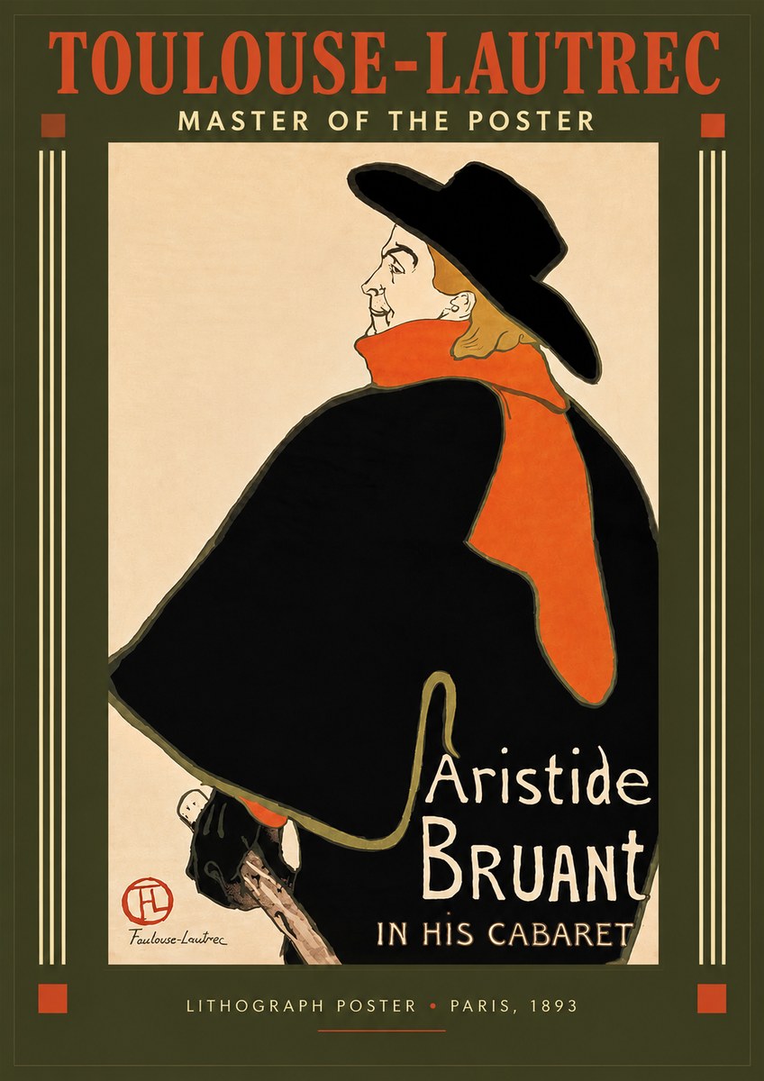 Toulouse-Lautrec Aristide Bruant in His Cabaret II No2 - Plakat