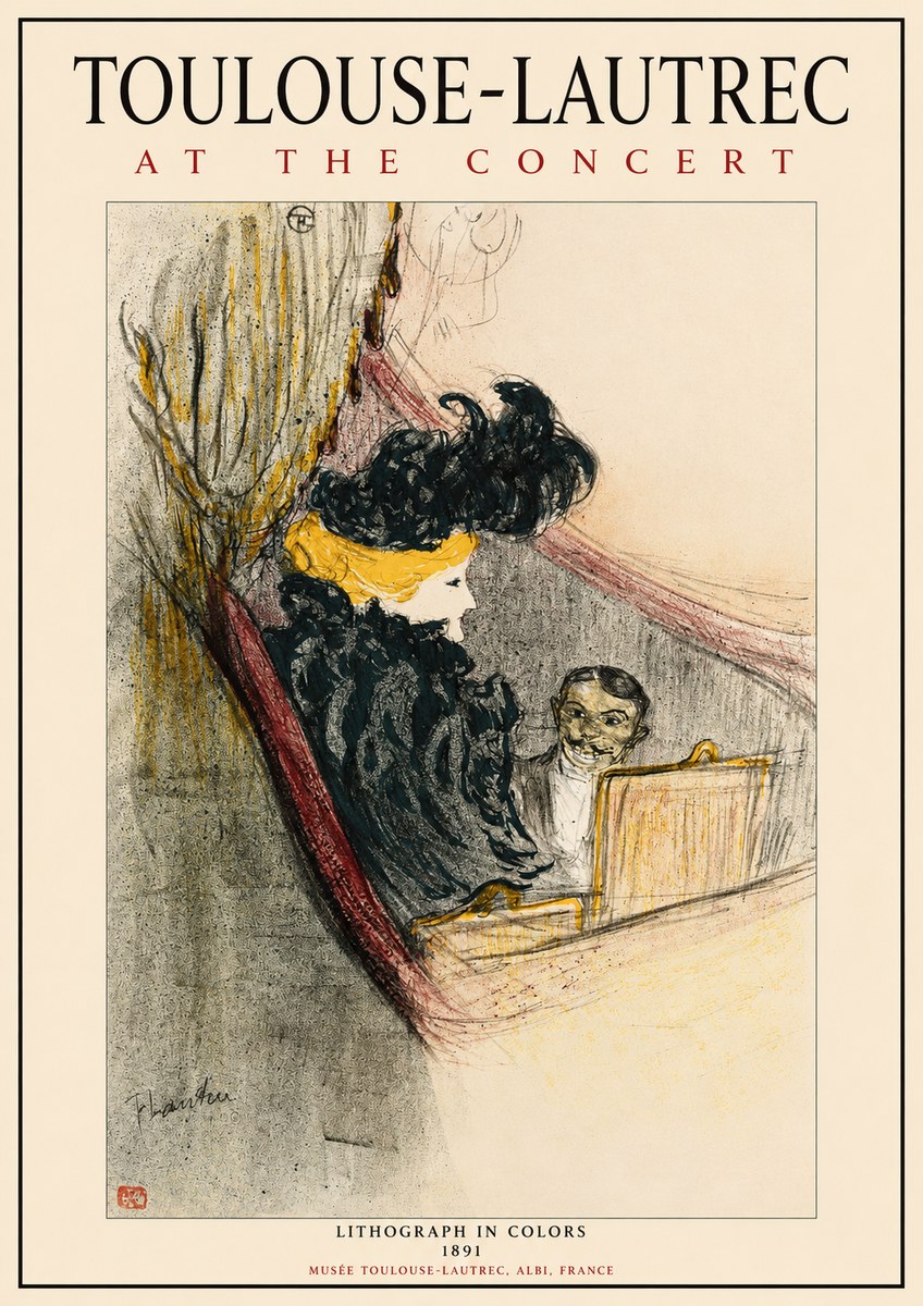 Toulouse-Lautrec At the Concert No1 - Plakat