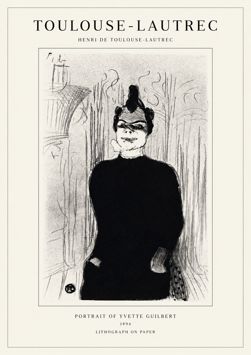 Toulouse-Lautrec Portrait of Yvette Guilbert No1 - Plakat