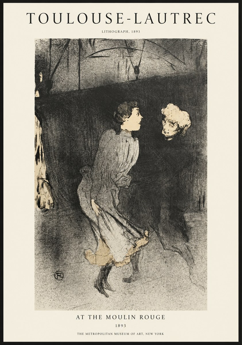 Toulouse-Lautrec At the Moulin Rouge VI No1 - Plakat