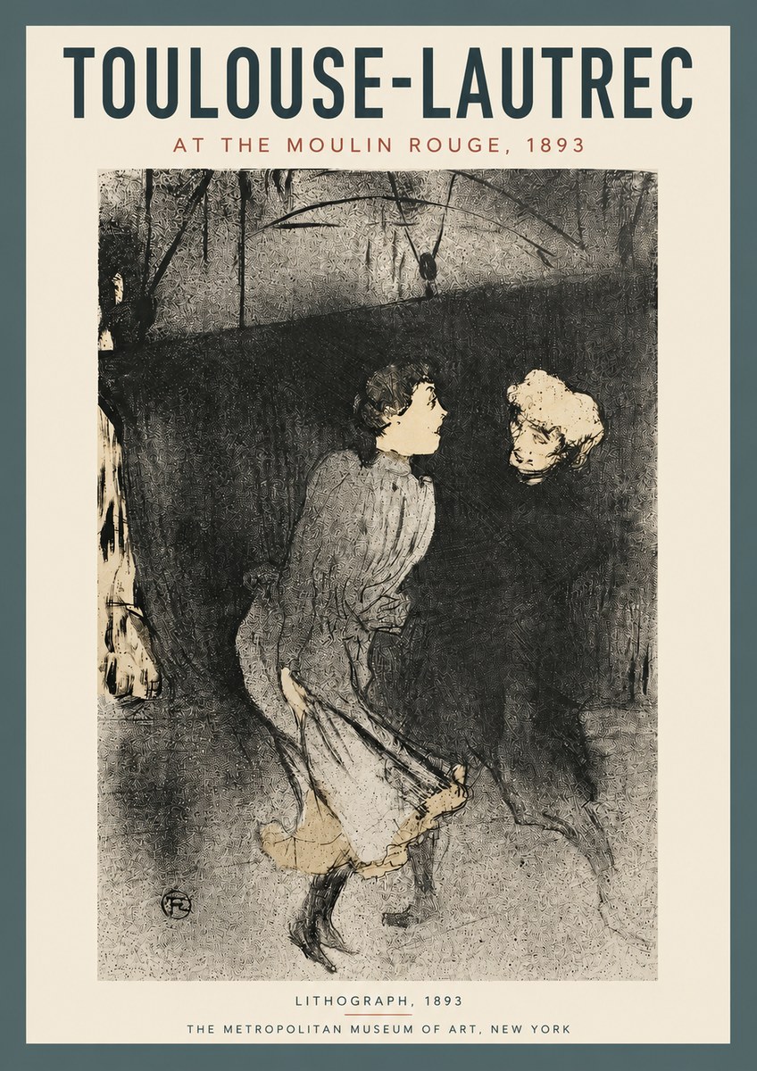 Toulouse-Lautrec At the Moulin Rouge VI No3 - Plakat