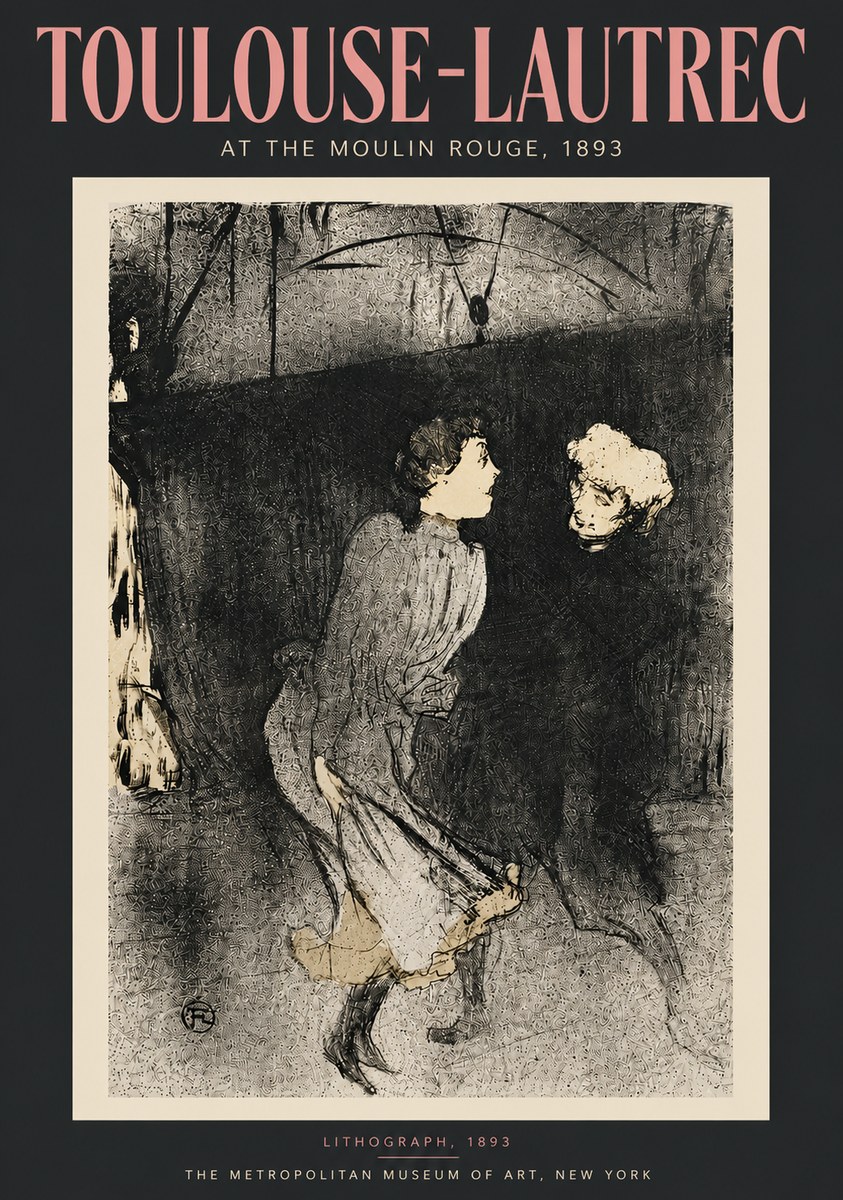 Toulouse-Lautrec At the Moulin Rouge VI No5 - Plakat