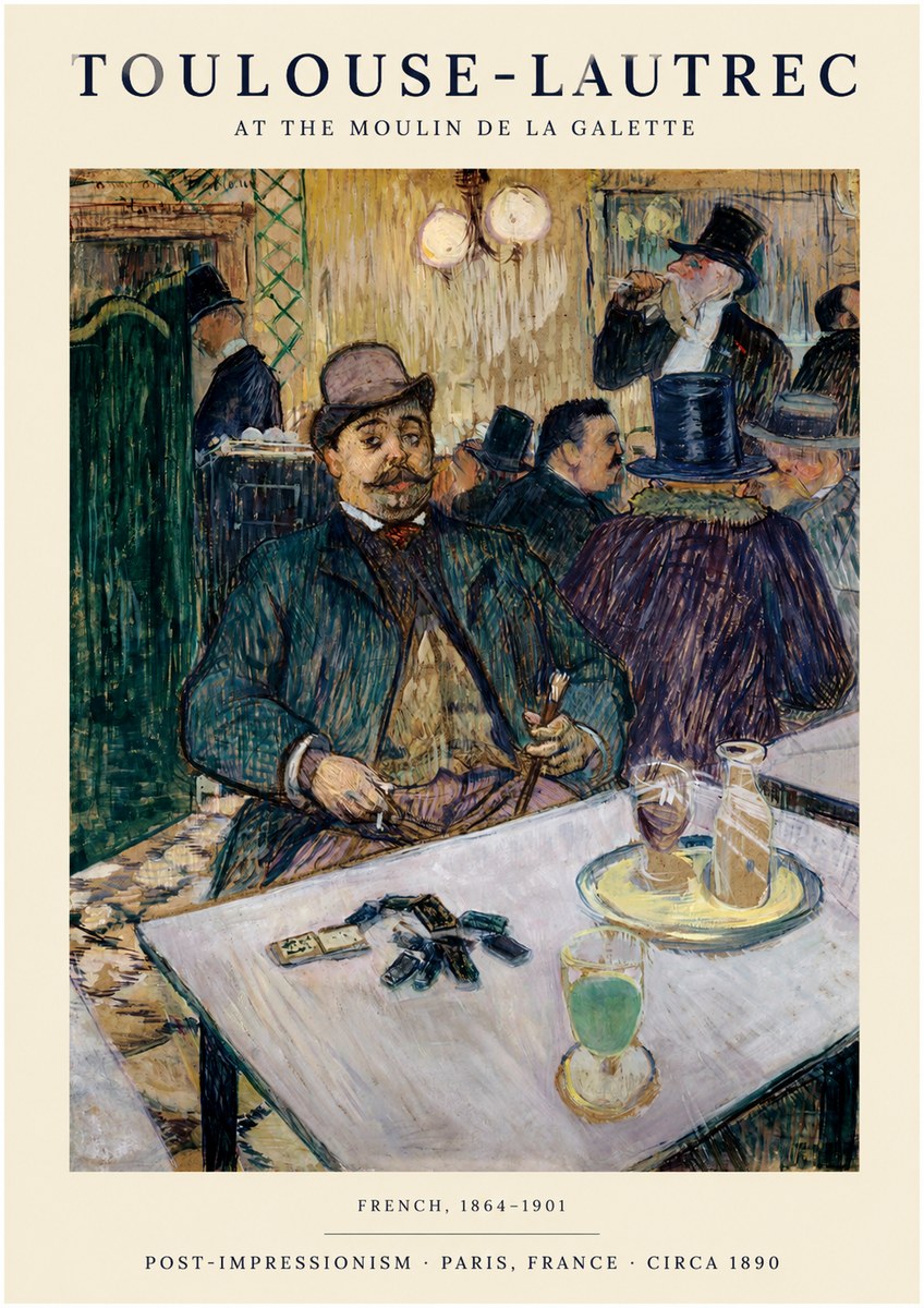 Toulouse-Lautrec At the Moulin De La Galette No1 - Plakat