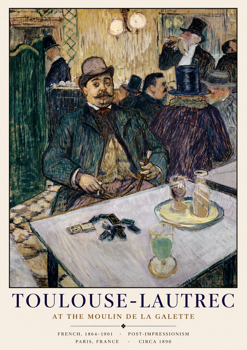 Toulouse-Lautrec At the Moulin De La Galette No3 - Plakat
