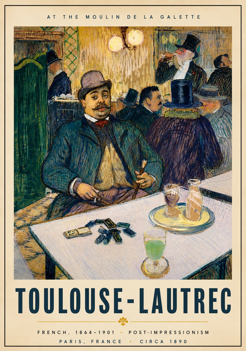 Toulouse-Lautrec At the Moulin De La Galette No6 - Plakat