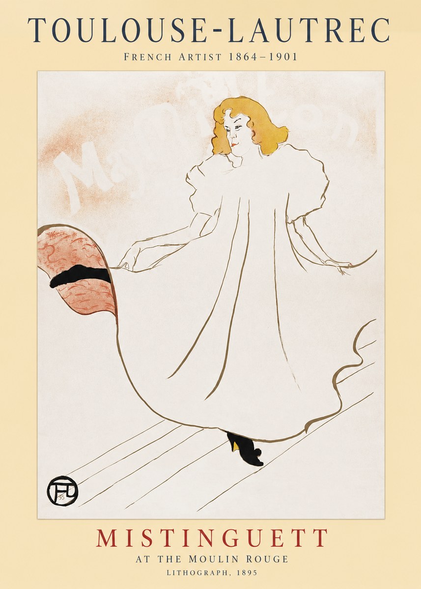 Toulouse-Lautrec Mistinguett at the Moulin Rouge No1 - Plakat