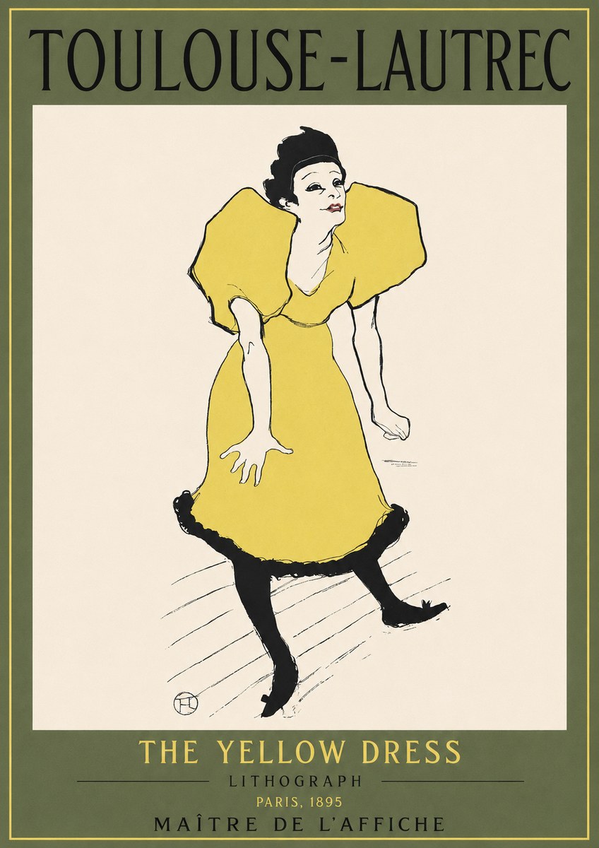 Toulouse-Lautrec The Yellow Dress No2 - Plakat