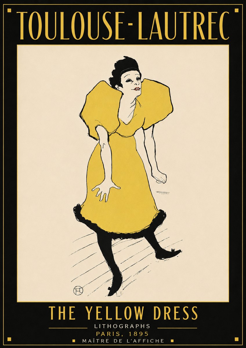 Toulouse-Lautrec The Yellow Dress No4 - Plakat